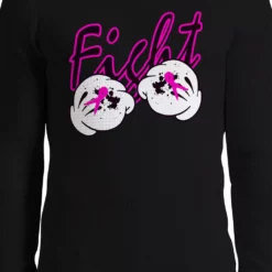 Bewild Cartoon Hands Fight Breast Cancer Thermal Long Sleeve Shirt