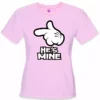 Bewild Women's T-Shirts Cartoon Hands He's Mine Girl's T-Shirt