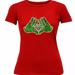 Bewild Cartoon Hands Pot Leaf Diamond Girl's T-Shirt Cool Funny & Offensive