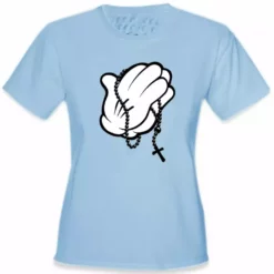 Bewild Cartoon Hands Praying Girl's T-Shirt