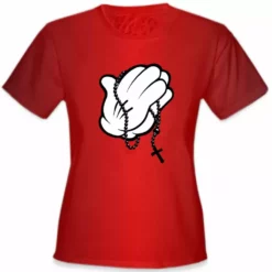 Bewild Cartoon Hands Praying Girl's T-Shirt