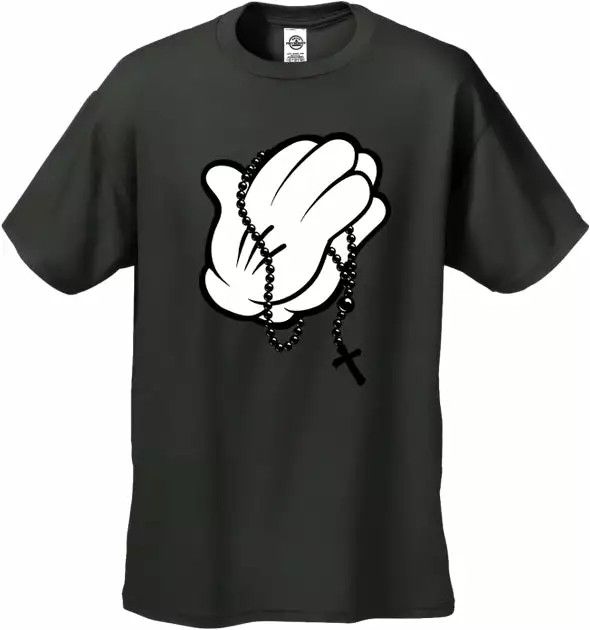 Bewild Cartoon Hands Praying Men's T-Shirt 6 Bewild Cartoon Hands Praying Men's T-Shirt