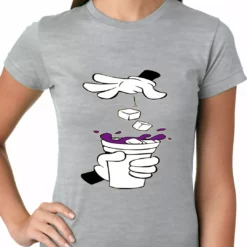 Bewild Cartoon Hands - Purple Drink Ladies T-shirt Cool Funny & Offensive