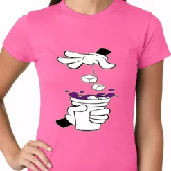 Bewild Cartoon Hands - Purple Drink Ladies T-shirt Cool Funny & Offensive