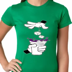 Bewild Cartoon Hands - Purple Drink Ladies T-shirt Cool Funny & Offensive