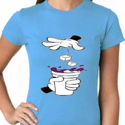 Bewild Cartoon Hands - Purple Drink Ladies T-shirt Cool Funny & Offensive