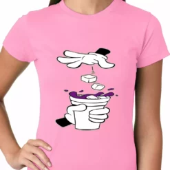 Bewild Cartoon Hands - Purple Drink Ladies T-shirt Cool Funny & Offensive