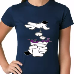 Bewild Cartoon Hands - Purple Drink Ladies T-shirt Cool Funny & Offensive