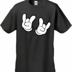 Bewild Cartoon Hands Rock On Men's T-Shirt Cool Funny & Offensive