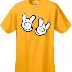 Bewild Cartoon Hands Rock On Men's T-Shirt Cool Funny & Offensive