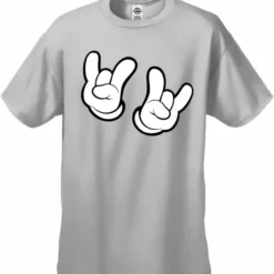 Bewild Cartoon Hands Rock On Men's T-Shirt Cool Funny & Offensive
