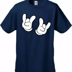 Bewild Cartoon Hands Rock On Men's T-Shirt Cool Funny & Offensive