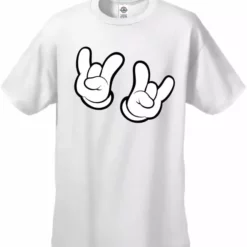 Bewild Cartoon Hands Rock On Men's T-Shirt Cool Funny & Offensive