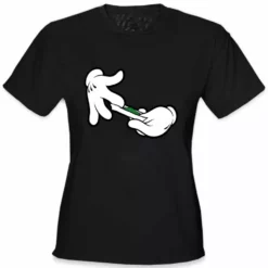 Bewild Cartoon Hands Roll A Joint Girl's T-Shirt Cool Funny & Offensive