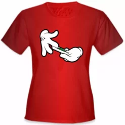 Bewild Cartoon Hands Roll A Joint Girl's T-Shirt Cool Funny & Offensive