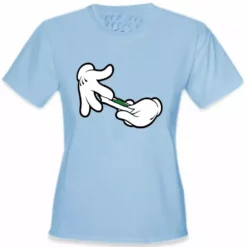 Bewild Cartoon Hands Roll A Joint Girl's T-Shirt Cool Funny & Offensive