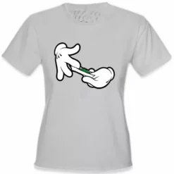 Bewild Cartoon Hands Roll A Joint Girl's T-Shirt Cool Funny & Offensive
