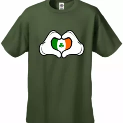 Bewild Cartoon Heart Hands Irish Flag Men's T-Shirt St.Patricks Day