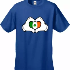 Bewild Cartoon Heart Hands Irish Flag Men's T-Shirt St.Patricks Day