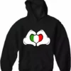 Bewild Cartoon Heart Hands Italian Flag Adult Hoodie Nationality & Ethnic