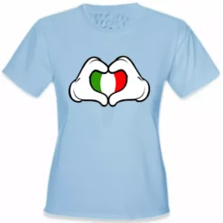 Bewild Cartoon Heart Hands Italian Flag Girl's T-Shirt 16 Bewild Cartoon Heart Hands Italian Flag Girl's T-Shirt