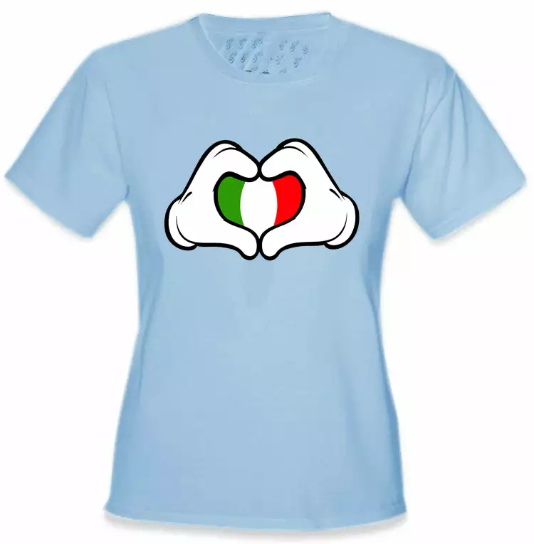 Bewild Cartoon Heart Hands Italian Flag Girl's T-Shirt 7 Bewild Cartoon Heart Hands Italian Flag Girl's T-Shirt