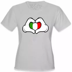Bewild Cartoon Heart Hands Italian Flag Girl's T-Shirt 17 Bewild Cartoon Heart Hands Italian Flag Girl's T-Shirt