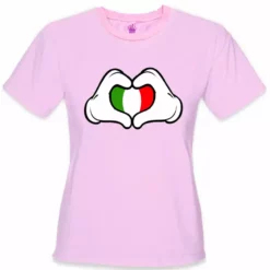 Bewild Cartoon Heart Hands Italian Flag Girl's T-Shirt 18 Bewild Cartoon Heart Hands Italian Flag Girl's T-Shirt
