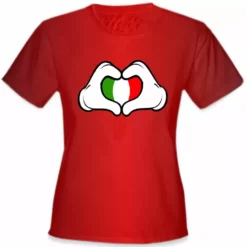 Bewild Cartoon Heart Hands Italian Flag Girl's T-Shirt 19 Bewild Cartoon Heart Hands Italian Flag Girl's T-Shirt