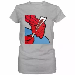 Bewild Cool Funny & Offensive Cartoon Spider Hands Rolling Up Ladies T-shirt