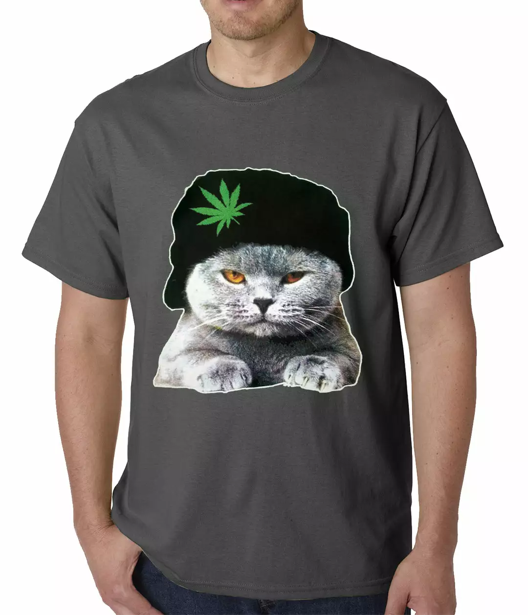 Bewild Cat Wearing Pot Leaf Hat Mens T-shirt 5 Bewild Cat Wearing Pot Leaf Hat Mens T-shirt