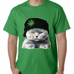 Bewild Cat Wearing Pot Leaf Hat Mens T-shirt 16 Bewild Cat Wearing Pot Leaf Hat Mens T-shirt