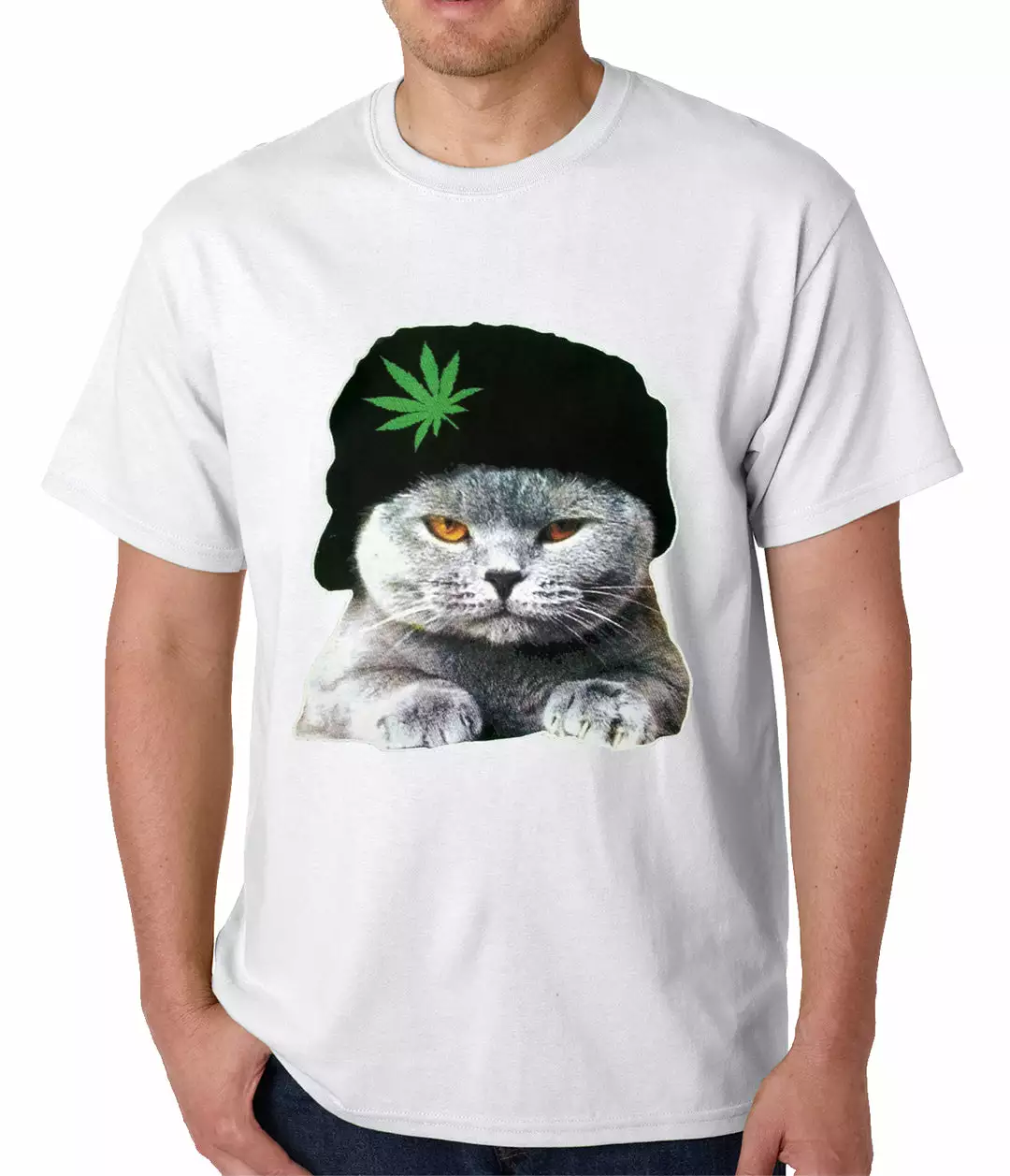 Bewild Cat Wearing Pot Leaf Hat Mens T-shirt 12 Bewild Cat Wearing Pot Leaf Hat Mens T-shirt