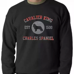 Bewild Sport Inspiration Cavalier King Charles Spaniel EST. 1500 Crewneck Sweatshirt