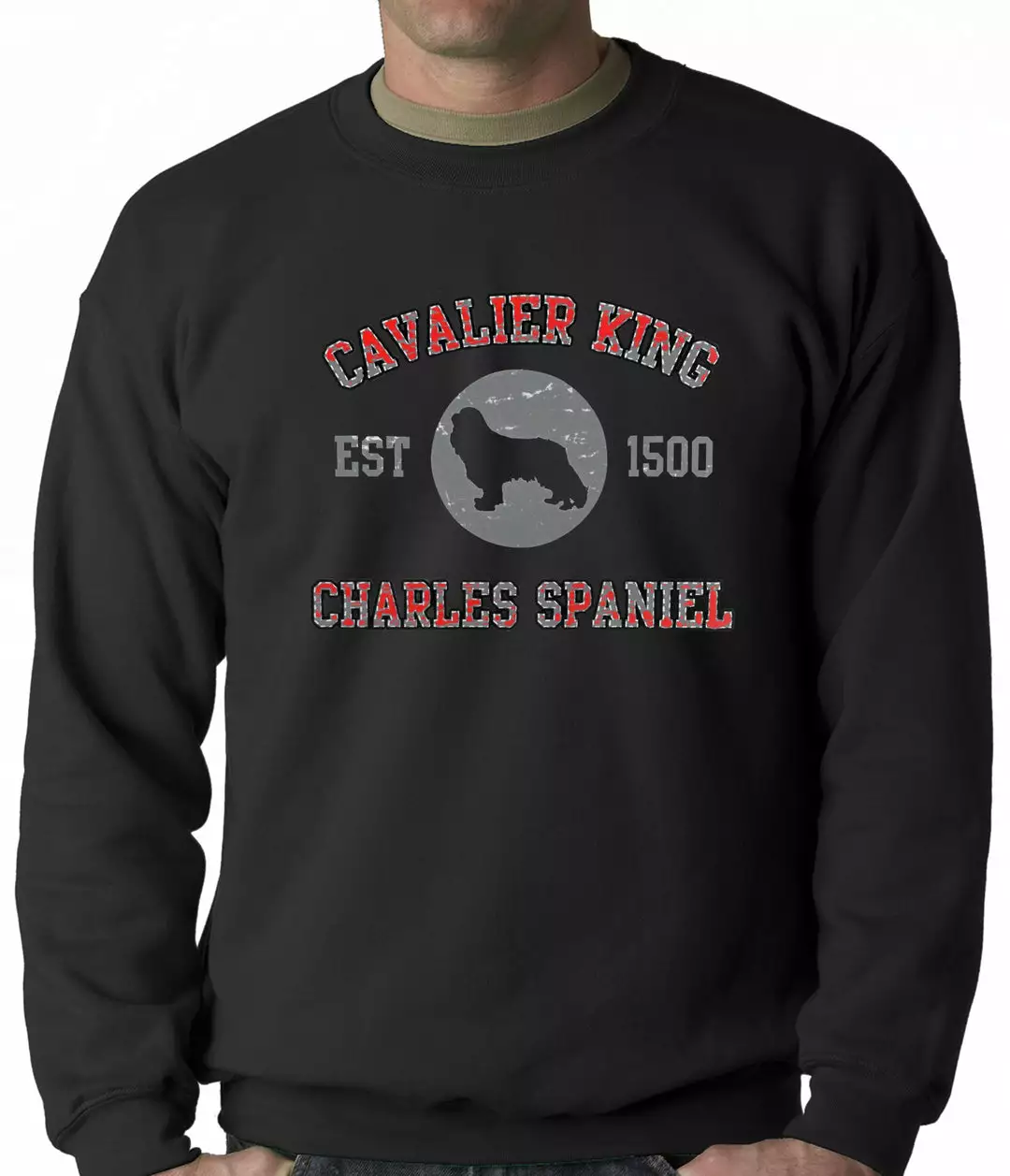 Bewild Sport Inspiration Cavalier King Charles Spaniel EST. 1500 Crewneck Sweatshirt 4 Bewild Sport Inspiration Cavalier King Charles Spaniel EST. 1500 Crewneck Sweatshirt