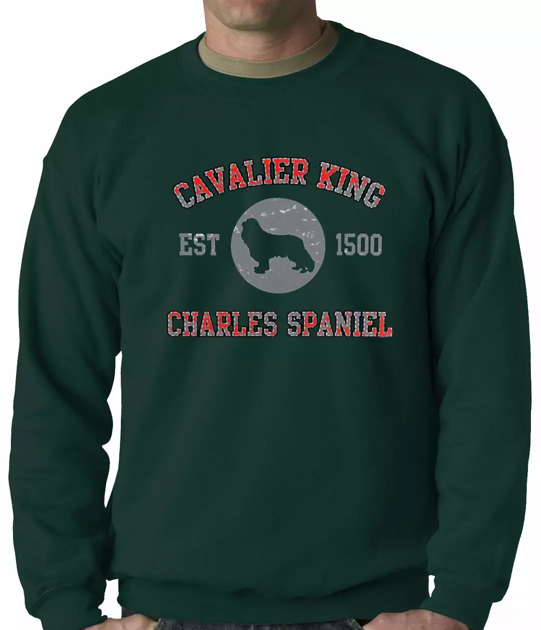 Bewild Sport Inspiration Cavalier King Charles Spaniel EST. 1500 Crewneck Sweatshirt 5 Bewild Sport Inspiration Cavalier King Charles Spaniel EST. 1500 Crewneck Sweatshirt