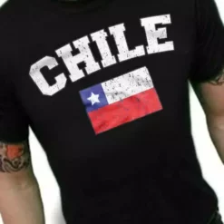Bewild Chile Vintage Flag International Mens T-Shirt Nationality & Ethnic