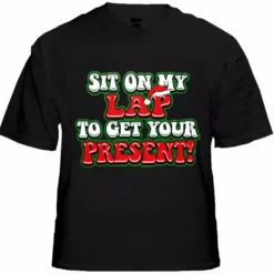 Bewild Holiday Prints Christmas Tee's - Sit On My Lap Men's T-Shirt