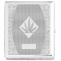 Bewild Chrome Cigarette Case With Pot Leaf Pattern For Regular Size Cigarettes 13 Bewild Chrome Cigarette Case With Pot Leaf Pattern For Regular Size Cigarettes