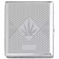 Bewild Chrome Cigarette Case With Pot Leaf Pattern For Regular Size Cigarettes 14 Bewild Chrome Cigarette Case With Pot Leaf Pattern For Regular Size Cigarettes