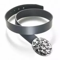 Bewild Chrome Skull Pile Buckle With FREE Leather Belt