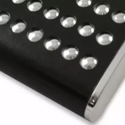 Bewild Chrome Studded Leather Wrap Hip Flask