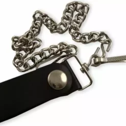 Bewild Wallets & Chains Classic 17 Inch Steel Jean & Wallet Chain With Leather Strap