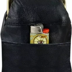 Bewild Classic Leather Cigarette Purse With Lighter Holder (Black) (For Regulars And 100's)