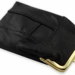 Bewild Classic Leather Cigarette Purse With Lighter Holder (Black) (For Regulars And 100's)