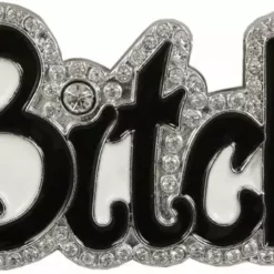 Bewild Couture Rhinestone Bitch Belt Buckle With FREE Leather Belt Belt Buckles
