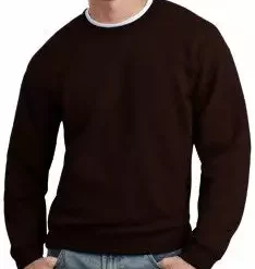 Bewild Blank & Comfy Crew Neck Sweatshirts For Men & Women - Crewneck Sweatshirt (Chocolate Brown)