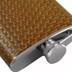 Bewild Flasks Cross Weave Hip Flask (Brown) 9 Bewild Flasks Cross Weave Hip Flask (Brown)