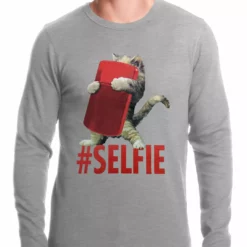 Bewild Cute #Selfie Kitten Thermal Shirt
