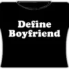Bewild Cool Funny & Offensive Define Boyfriend Girls T-Shirt (Black)